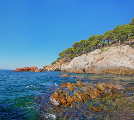 Cala Estreta beach, coast in Catalonia. Spain