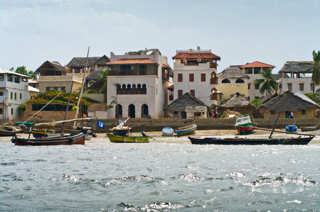 Lamu, Kenya - January 17, 2013: View of Lamu Town on Lamu Island in Kenya.のeditorial素材