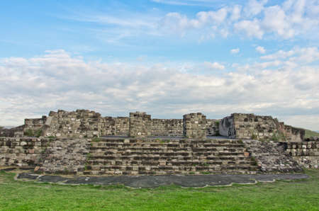 Pre-Columbian archaeological site of Xochicalco in Mexicoの写真素材