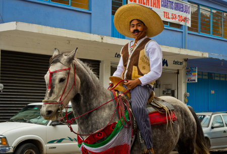 Tamazulapam del Progreso, Mexico - 20 November, 2016: Children on Parade on Mexico Revolution Day.のeditorial素材