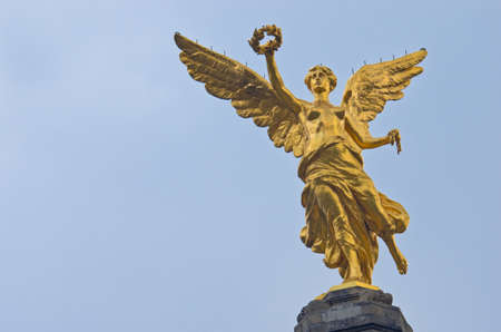 The Angel of Independence against the sky in Mexico City, Mexico.の写真素材