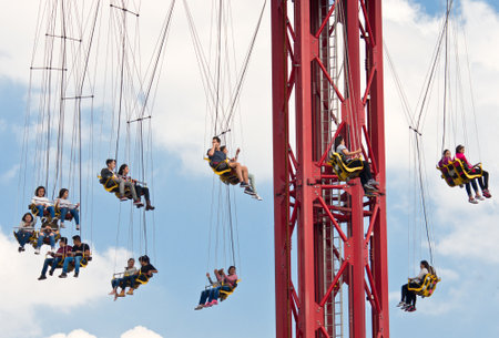 Mexico City, Mexico - December 1, 2016 : Six Flags  Adventure amusement park in Mexico City.のeditorial素材