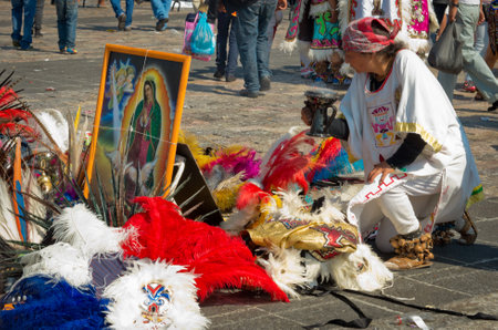 Mexico City, Mexico - December 12, 2016: Celebration of the Day of the Virgin of Guadalupe with a mass ceremony in her honor on square of Basilica of Our Lady of Guadalupeのeditorial素材