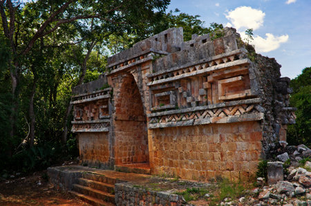 Labna a Mesoamerican archaeological site and ceremonial center of the pre-Columbian Maya civilization,  Yucatan Peninsula, Mexico.のeditorial素材