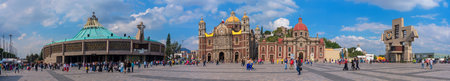 Mexico City, Mexico - December 10, 2016: Panoramic view of Basilica square of Our Lady of Guadalupe in Mexico cityのeditorial素材