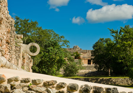 Ring for ball games at ruins of Uxmal - ancient Maya city. Yucatan, Mexico