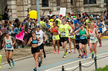 Boston, USA - April 17, 2017: Annual marathon in Boston April 17, 2017のeditorial素材