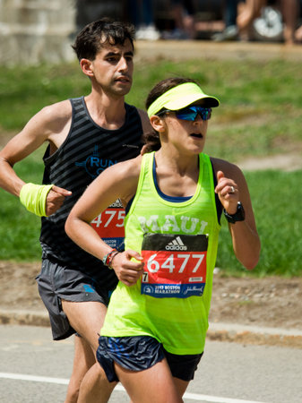 Boston, USA - April 17, 2017: Annual marathon in Boston April 17, 2017のeditorial素材