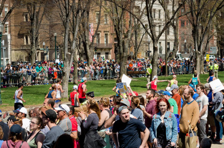 Boston, USA - April 17, 2017: Annual marathon in Boston April 17, 2017のeditorial素材