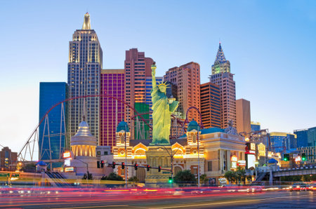 Las Vegas, USA - May 28, 2017: New York-New York hotel casino and replica of the Statue of Liberty located on the Las Vegas Strip in Las Vegas, Nevada.のeditorial素材