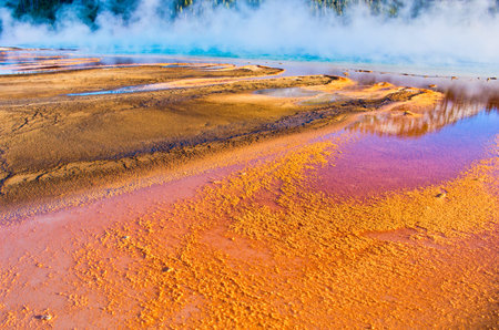 Grand Prismatic Spring in Yellowstone National Park, USAの写真素材