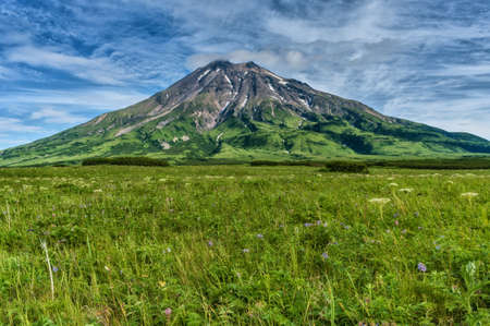 Fuss Peak Volcano, Paramushir Island, Kuril Islands, Russiaの写真素材