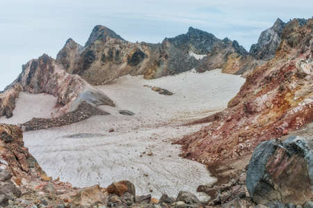 Fuss Peak Volcano, Paramushir Island, Kuril Islands, Russiaの写真素材