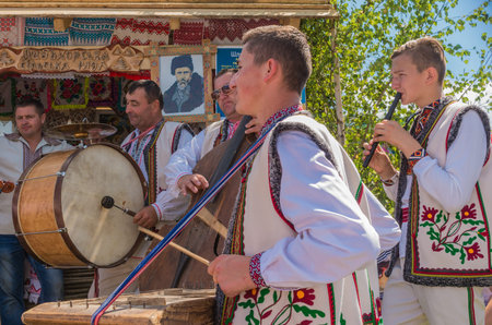 Turka, Ukraine - August 06, 2017: international boycos festival in Turka, Ukraine. Boykos or simply Highlanders (verkhovyntsi) are a Ukrainian ethnographic group located in the Carpathian Mountains of Ukraine.のeditorial素材