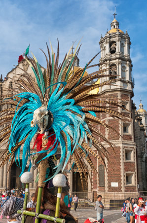 Mexico City, Mexico - December 12, 2016: Celebration of the Day of the Virgin of Guadalupe with a mass ceremony in her honor on square of Basilica of Our Lady of Guadalupeのeditorial素材