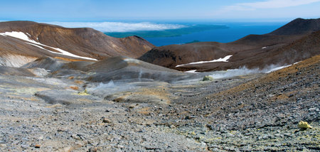 Ebeko Volcano, Paramushir Island, Kuril Islands, Russia