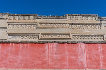 Ruins in Mitla near Oaxaca city. The most important of the Zapotec culture centers in Mexicoのeditorial素材
