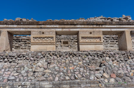 Ruins in Mitla near Oaxaca city. The most important of the Zapotec culture centers in Mexicoのeditorial素材