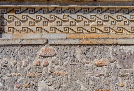 Detail of ruins in Mitla near Oaxaca city. The most important of the Zapotec culture centers in Mexicoの写真素材