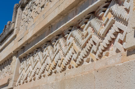 Detail of ruins in Mitla near Oaxaca city. The most important of the Zapotec culture centers in Mexicoのeditorial素材