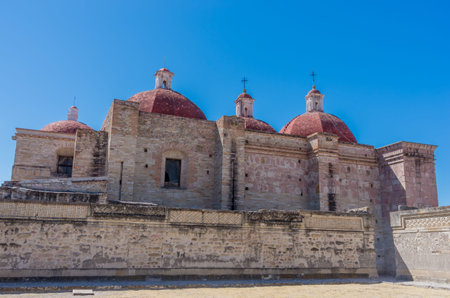 Church of Saint Paul (Iglesia de san Pablo) in Mitla, Oaxaca, Mexico.