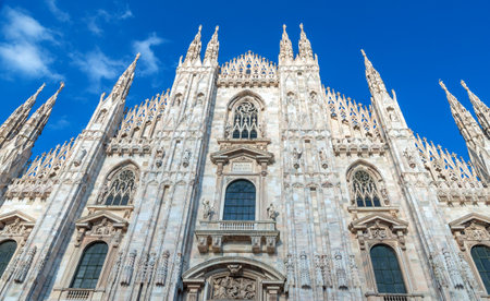 Cathedral Duomo di Milano in Square Piazza Duomo, Milan, Italy.のeditorial素材