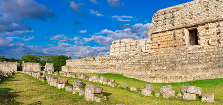 Codz Poop palace (Palace of the Masks) in Kabah, Yucatan, Mexicoのeditorial素材