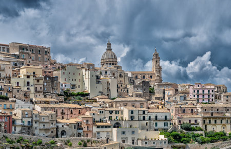 view of Ragusa Ibla medieval town in Sicily, Italyのeditorial素材