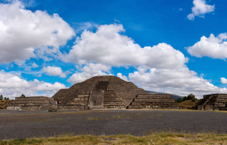 Pyramid of the Moon and the road of death in Teotihuacan, Mexicoの写真素材