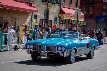 New York City - September 16, 2018: The African American Day Parade in Harlem, New York Cityのeditorial素材