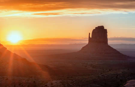 Sunrise in the Monument valley. USA.の写真素材