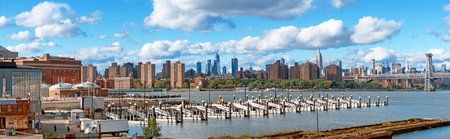 New York City, USA - October 13, 2018: The Brooklyn Navy Yard is a shipyard and industrial complex located in northwest Brooklyn in New York City,のeditorial素材