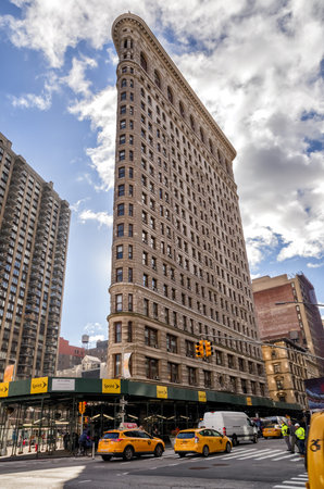 New York City, USA - November 29, 2018: Flatiron Building at Fifth Avenue in New York City, USA