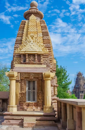 Hindu temple in Khajuraho, India.の写真素材