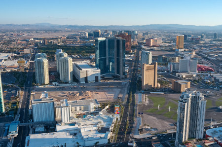 Las Vegas, USA - May 10, 2017: Aerial view of Las Vegas in Nevada, USAのeditorial素材