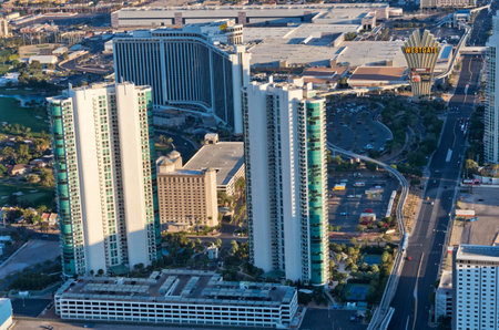 Las Vegas, USA - May 10, 2017: Aerial view of Las Vegas in Nevada, USAのeditorial素材