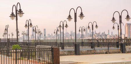 Manhattan skyline at sunset , New York City