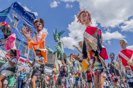 Jersey City, NJ, USA - August 24, 2019: 19th Annual Jersey City LGBT Pride Festival.のeditorial素材