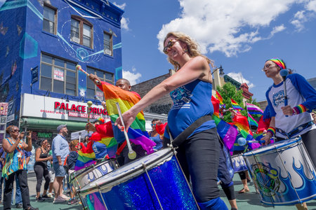 Jersey City, NJ, USA - August 24, 2019: 19th Annual Jersey City LGBT Pride Festival.