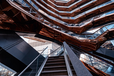 New York, USA - December 11, 2019: Vessel (TKA) is a structure and visitor attraction built as part of the Hudson Yards Redevelopment Project in Manhattan, New York City, New York.のeditorial素材