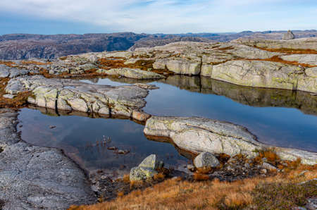 Autumn landscapes in mountains. Norwayの写真素材