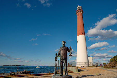 New Jersey, United States - 9 November, 2019: Barnegat Lighthouse in Barnegat Lighthouse State Park, Ocean County, New Jersey, United Statesのeditorial素材