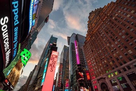 New York City, USA - December 15, 2019: View of Times Square.