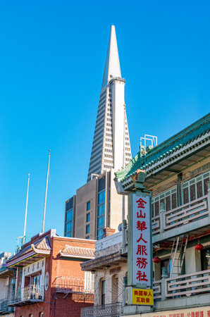 San Francisco, California, USA- October 7, 2018: San Francisco Cityscape and Transamerica Pyramid, California, USAのeditorial素材
