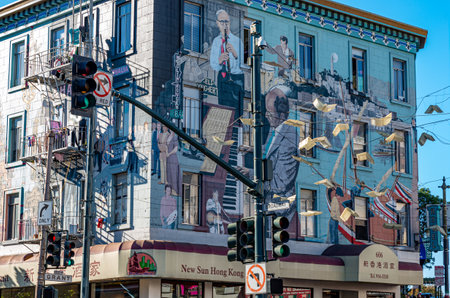 San Francisco, California, USA - October 7, 2018: View of street in San Francisco, USAのeditorial素材