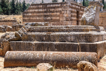 Ancient ruins in the city of Anjar, Lebanon.
