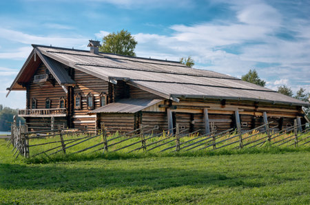 Traditional Russian house on the island Kizhi. Karelia, Russiaのeditorial素材