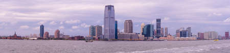 Skyline Jersey City, New Jersey from New York Harbor, United Statesの写真素材