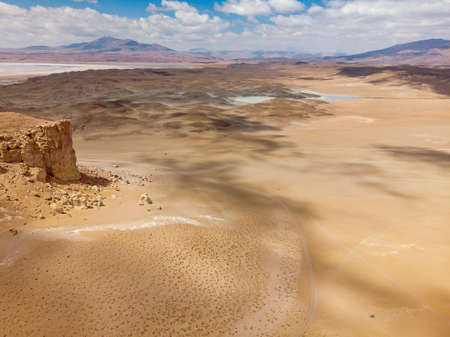Aerial view of Stone formation in Salar De Tara, Atacama Desert, Chile.の写真素材