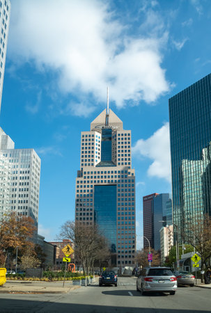 Pittsburgh, Pennsylvania, USA - November 25, 2018: Street in downtown of Pittsburgh.のeditorial素材